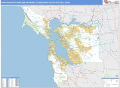 San Francisco-Oakland-Hayward Metro Area Digital Map Basic Style
